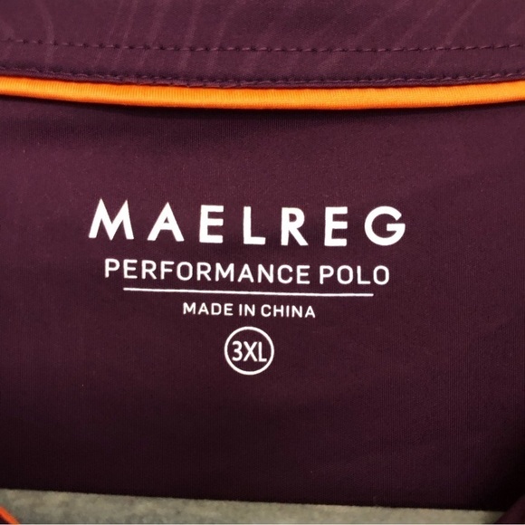 Maelreg Golf Performance Dry Fit Embossed Purple Long Sleeve Shirt Polo Size 3XL - Picture 10 of 16